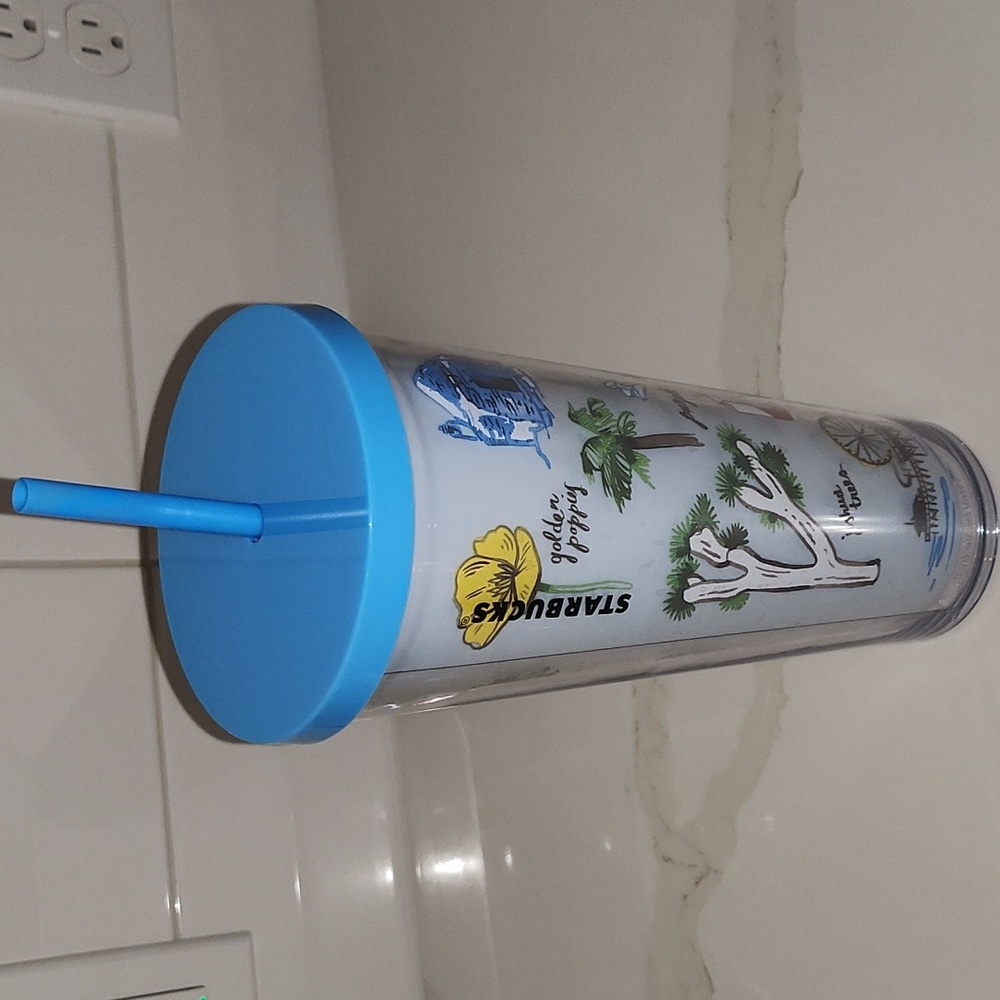 NWT Starbucks blue California 24oz cup / tumbler with straw